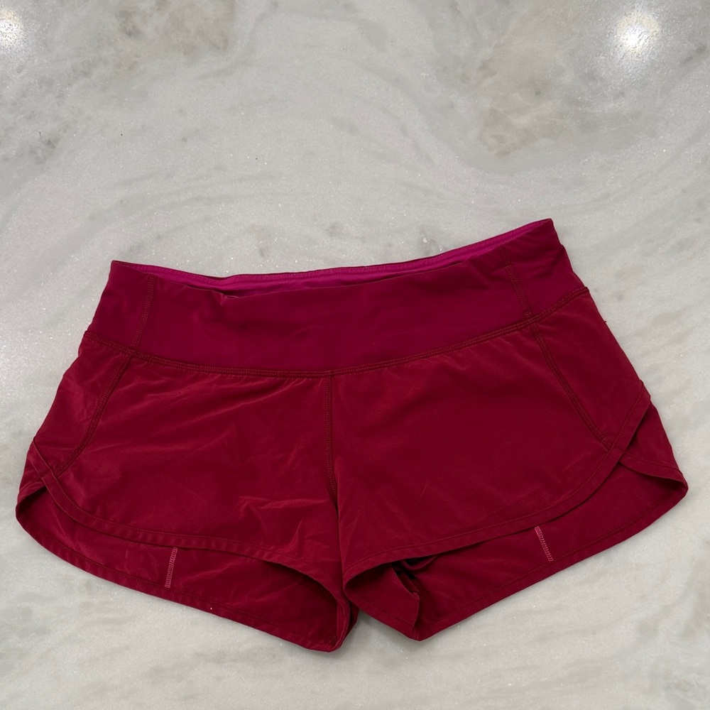 Lululemon Athletica Deep Red Athletic Shorts